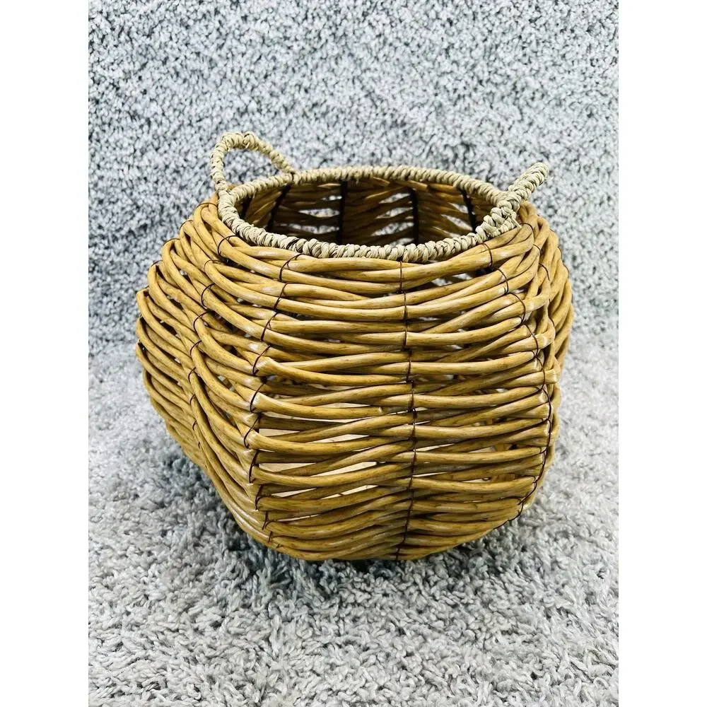 Pumpkin Rattan Basket Rustic American Country Decorative Home Decor New
